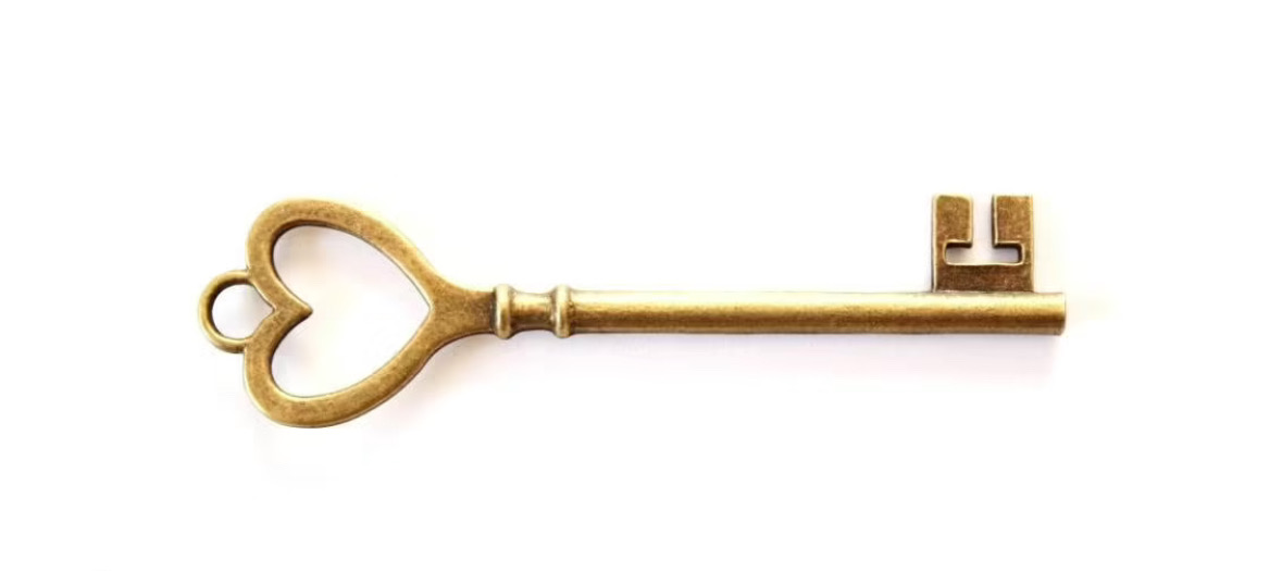 Brass heart key